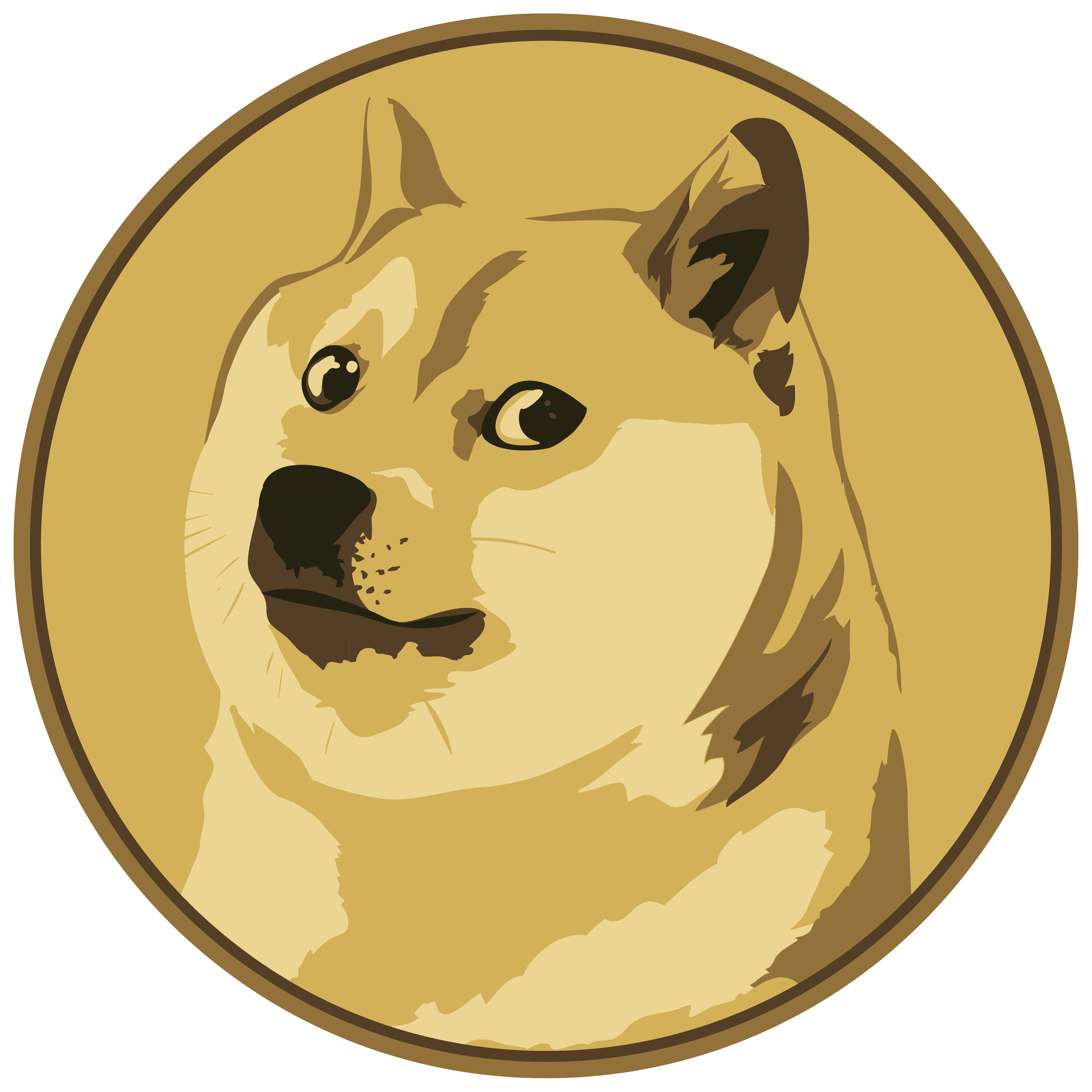 Круглые аватарки. Dogecoin. Дог на прозрачном фоне. Час желтой собаки. Coin Team.