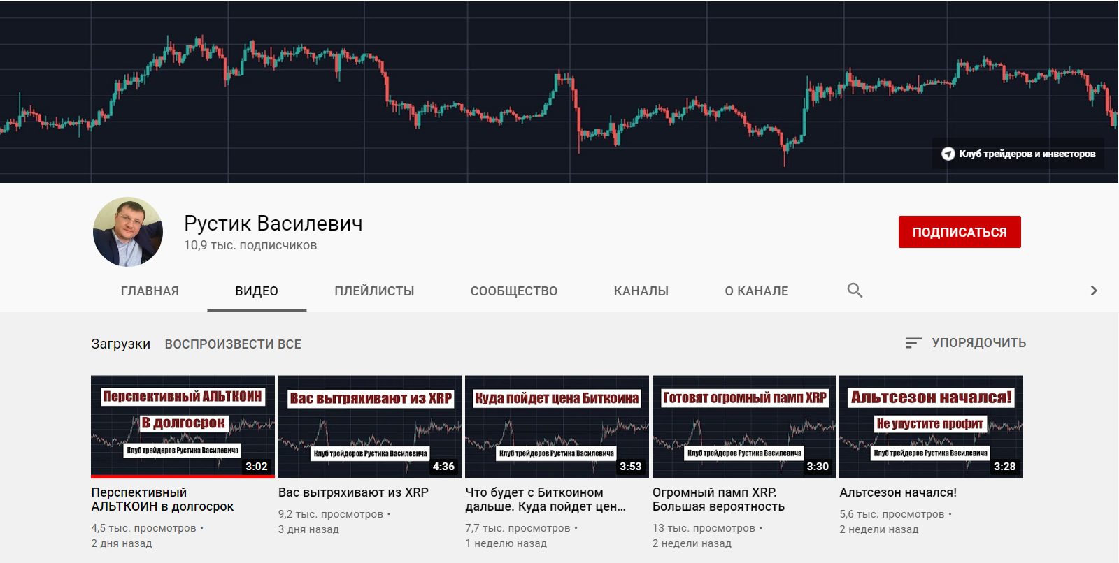 Ютуб канал Рустика Василевича