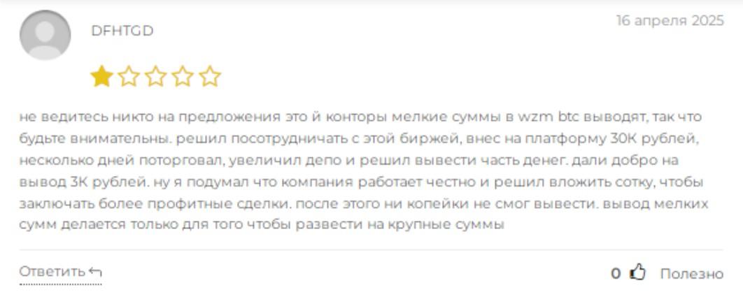 wzm btc биржа