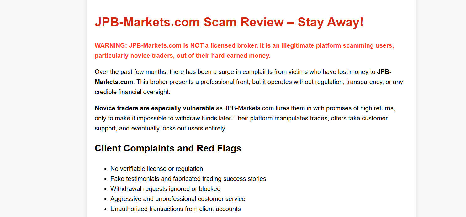 jpb markets com