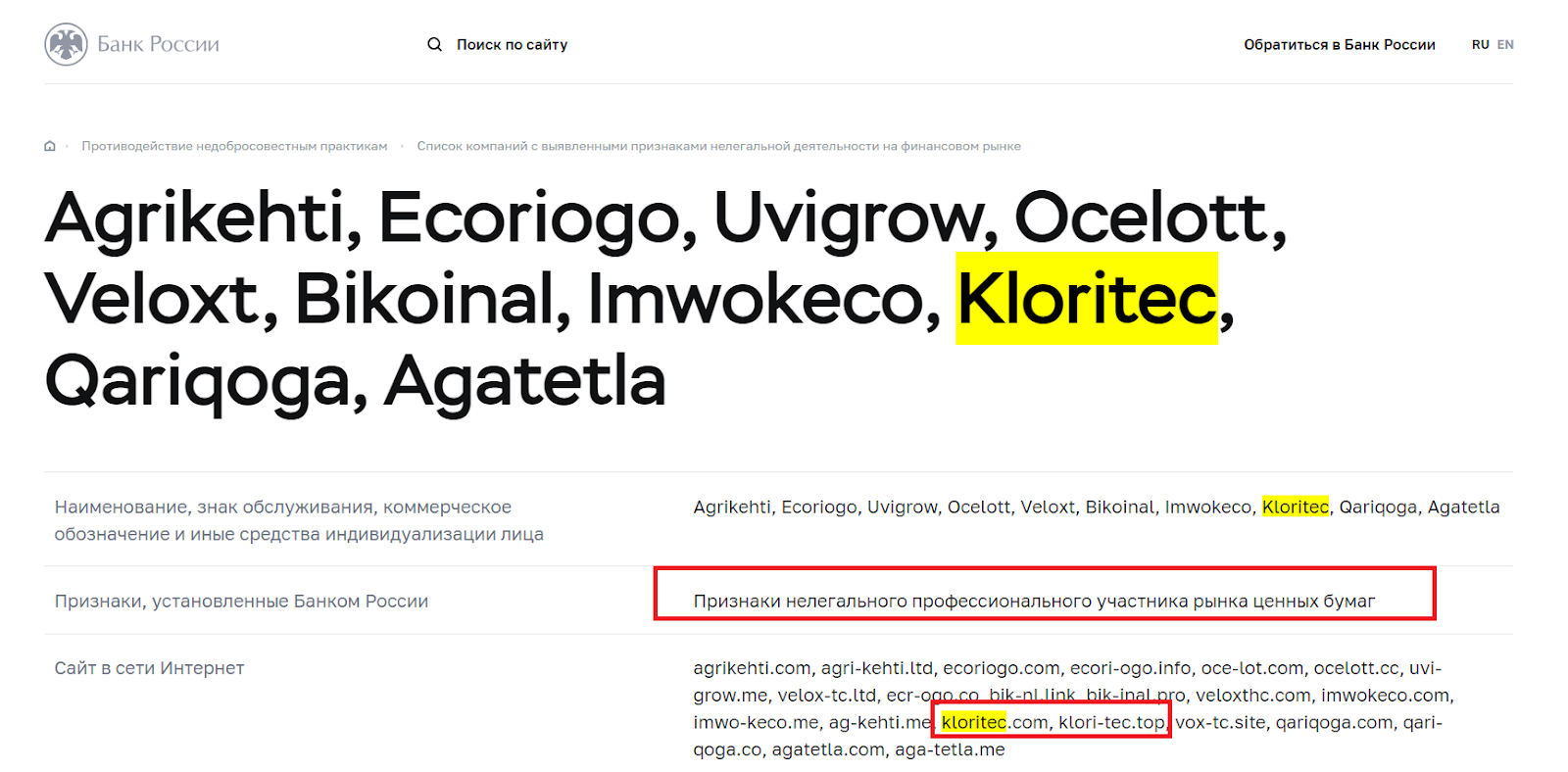klori tec top отзывы