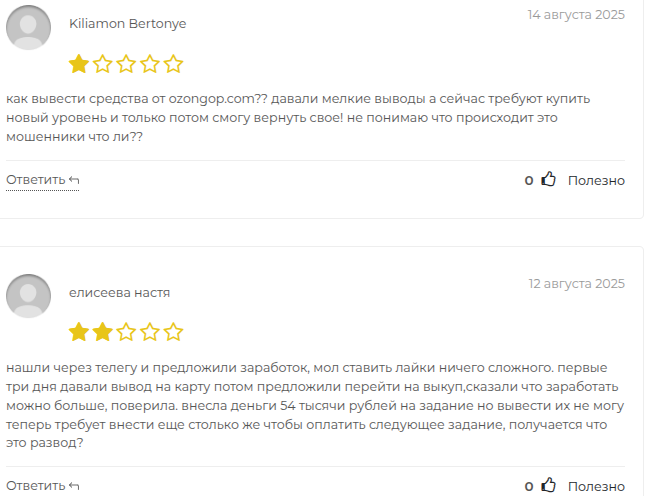 ozongop com отзывы