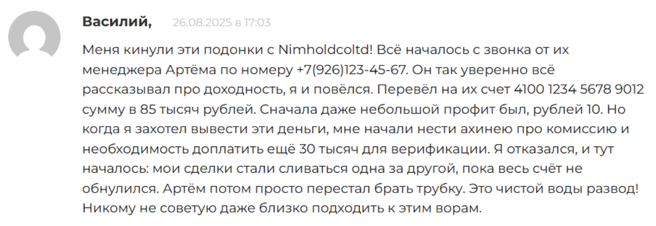 nim hold co ltd