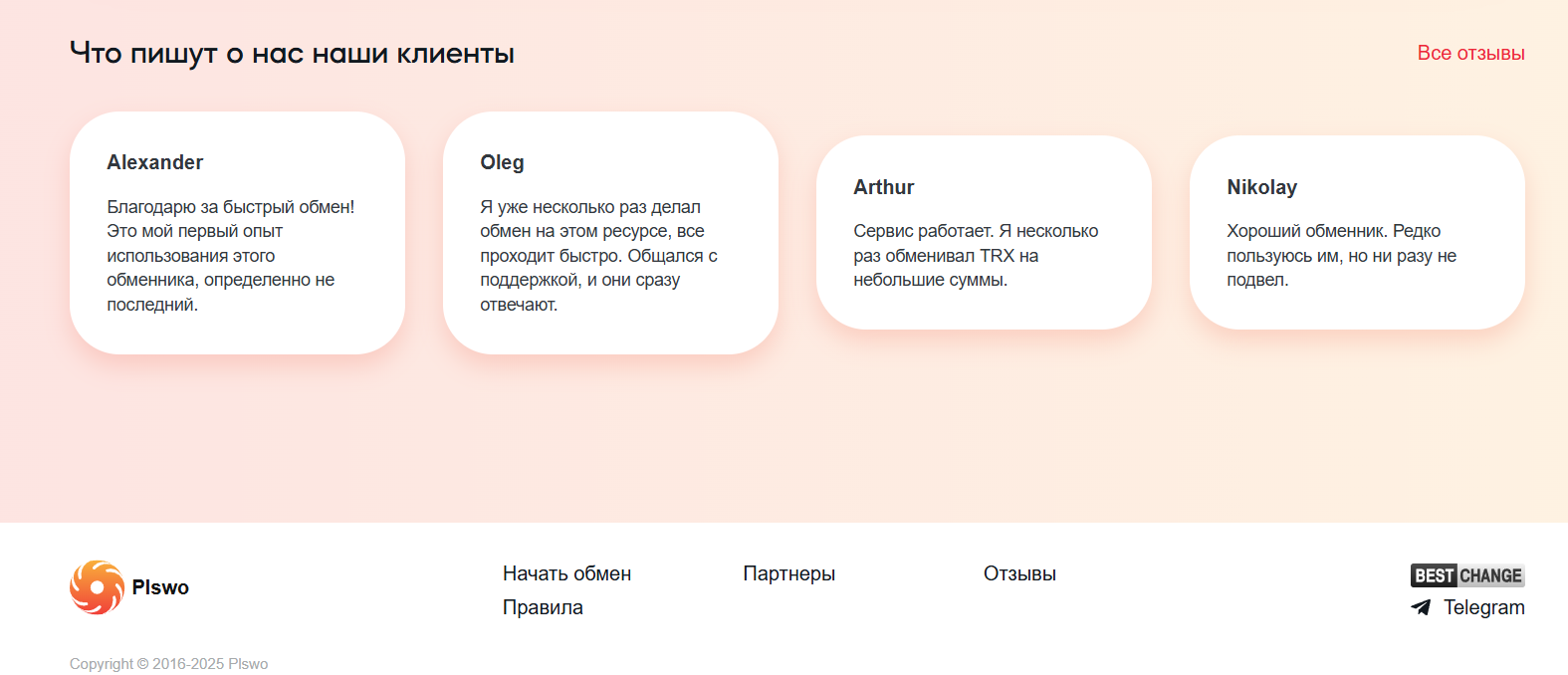 Plswo обменник отзывы