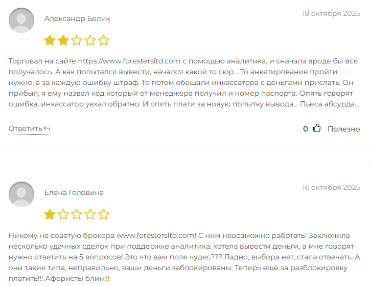 forestersltd отзывы