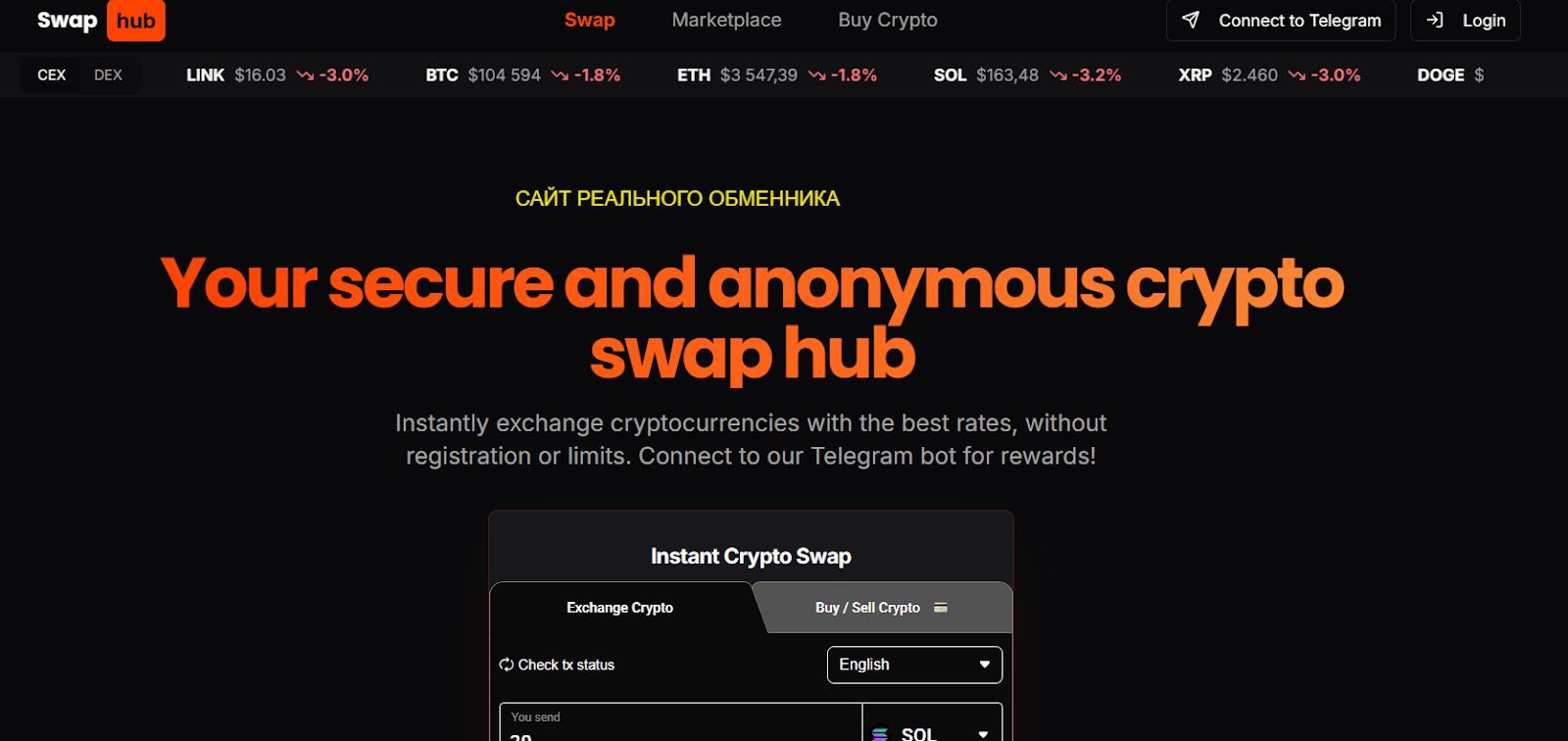 SwapHub бот Телеграм