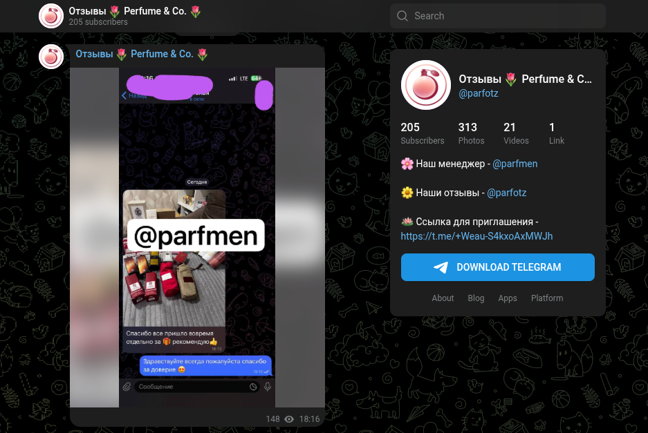 perfume and co в телеграмме что это