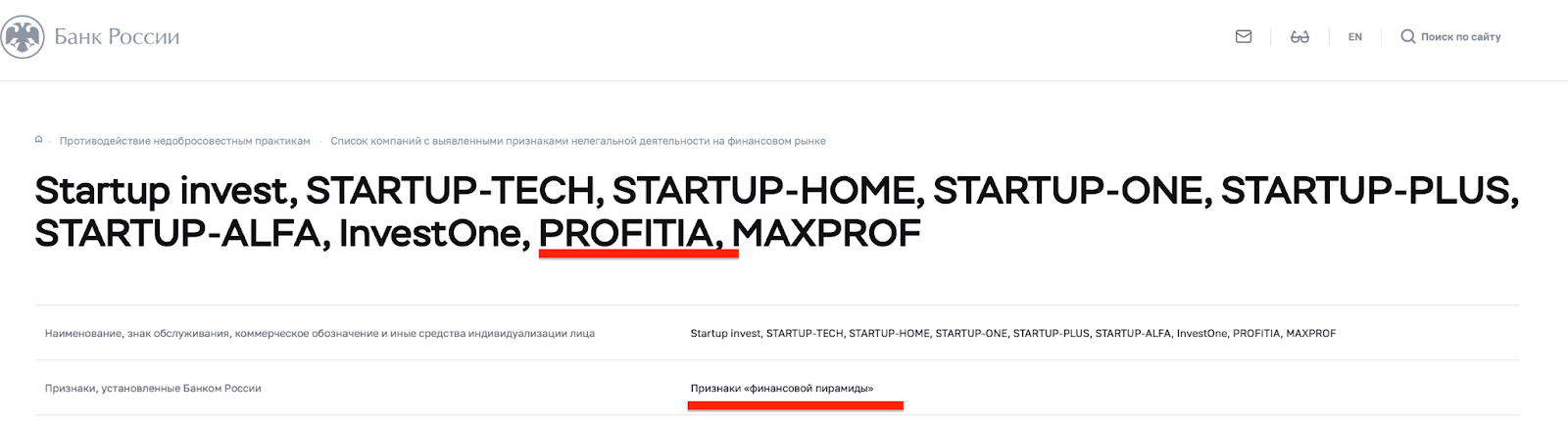 профитиа пирамида