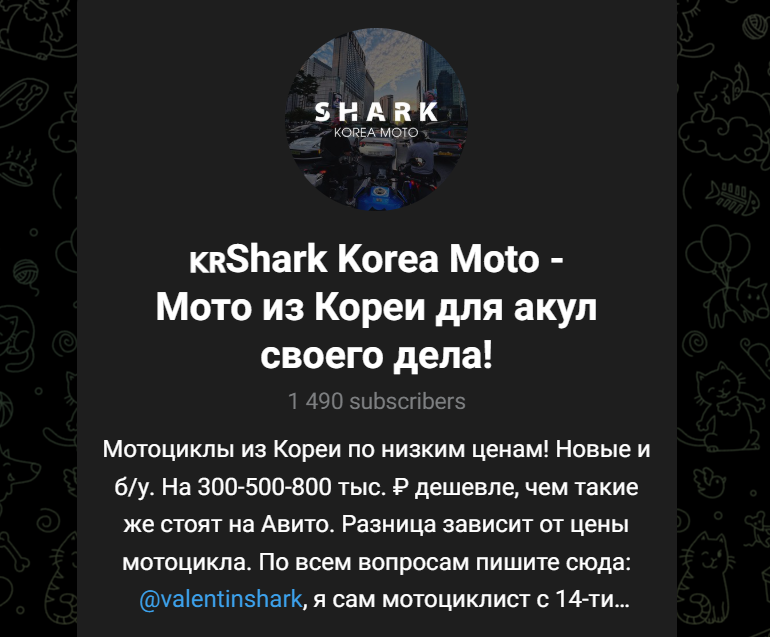 Shark Korea Moto Мото из Кореи для акул своего дела