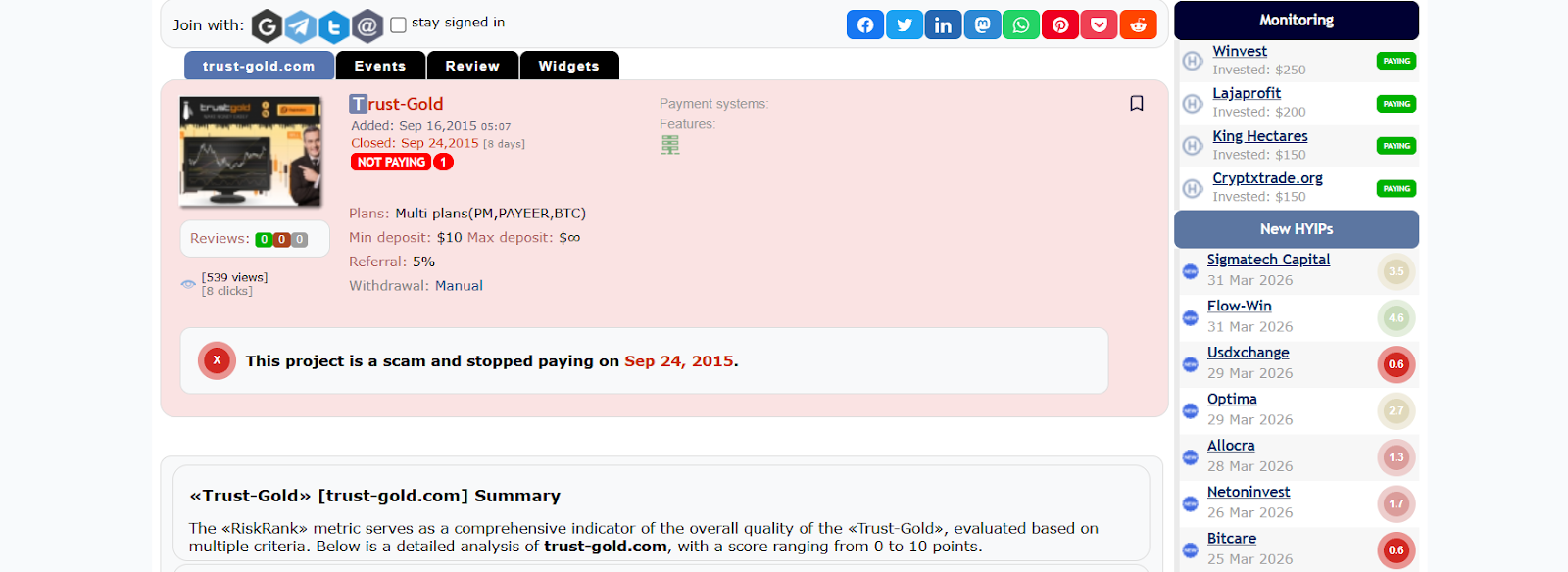 trust gold com сайт отзывы