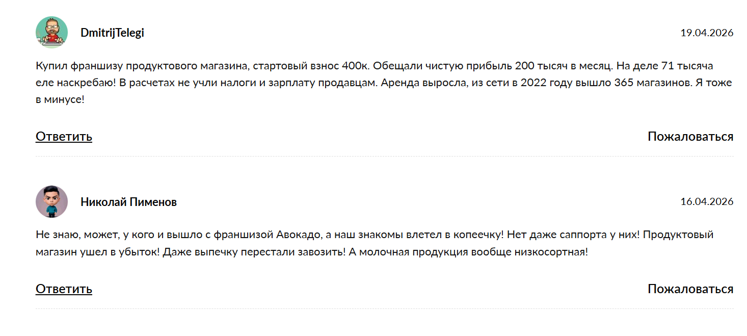 франшиза магазина авокадо