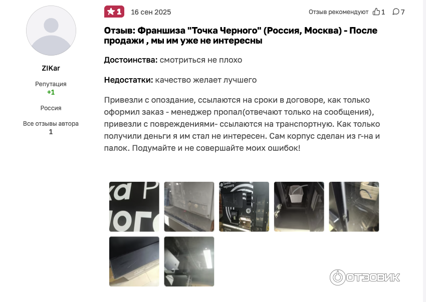 франшиза точка черного
