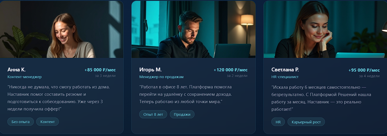 платформа решений работа развод