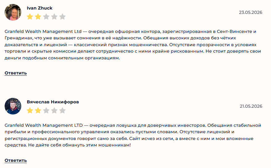 granfeld wealth management ltd отзывы
