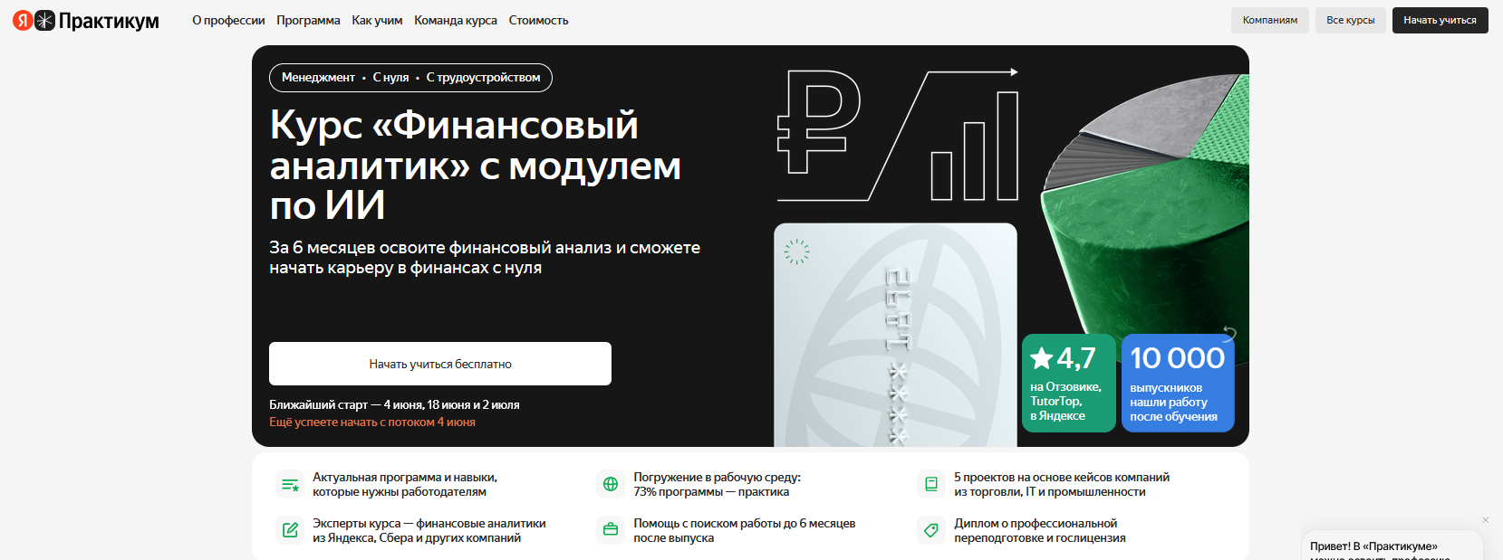 яндекс практикум финансовый аналитик