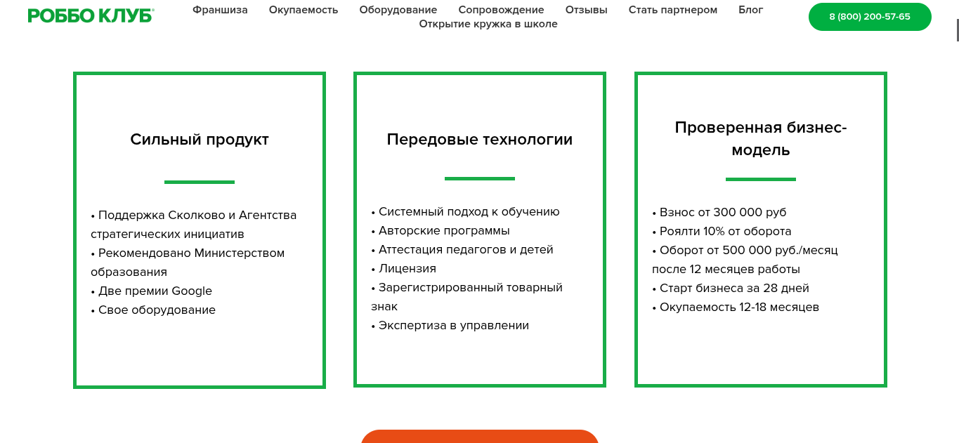 роббо клуб франшиза