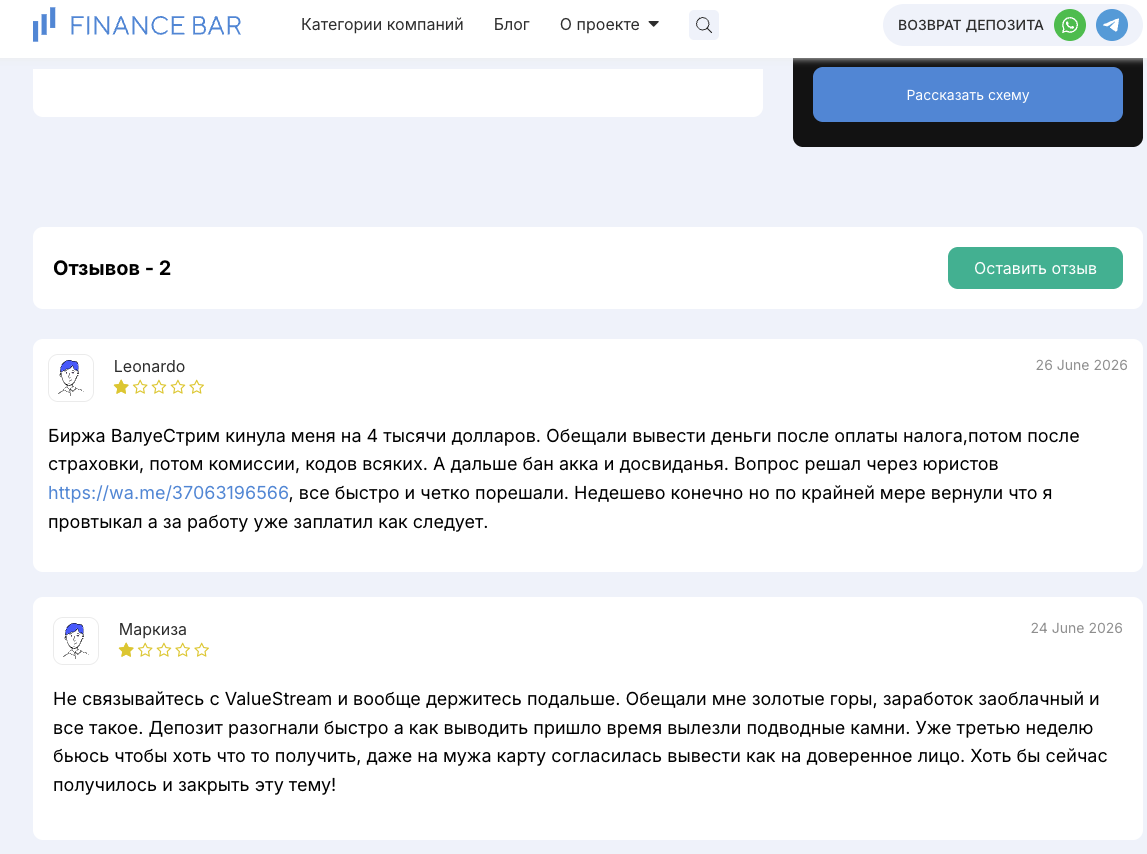 valuestream отзывы valuestream отзывы