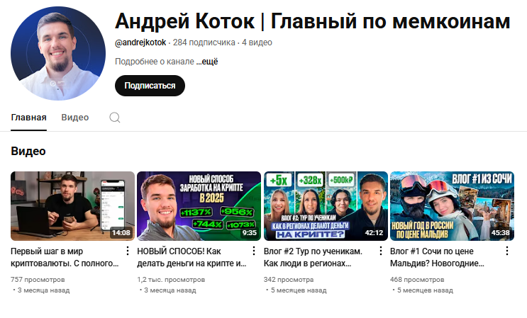 Главный по Мемкоинам Андрей Кот